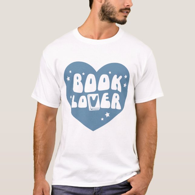 T-shirt Coeur de l'amoureux du livre (Devant)