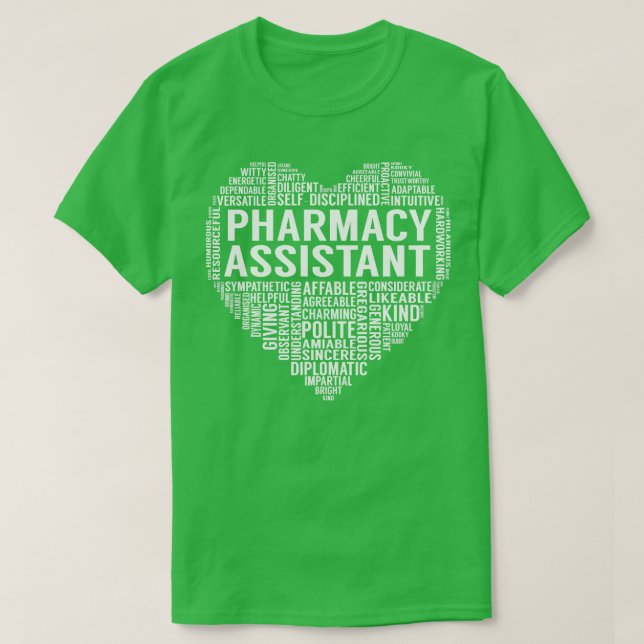 T-shirt Coeur de l'assistant en pharmacie (Design devant)