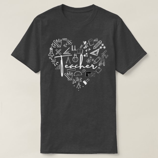 T-shirt Coeur de l'enseignant 2 (Design devant)