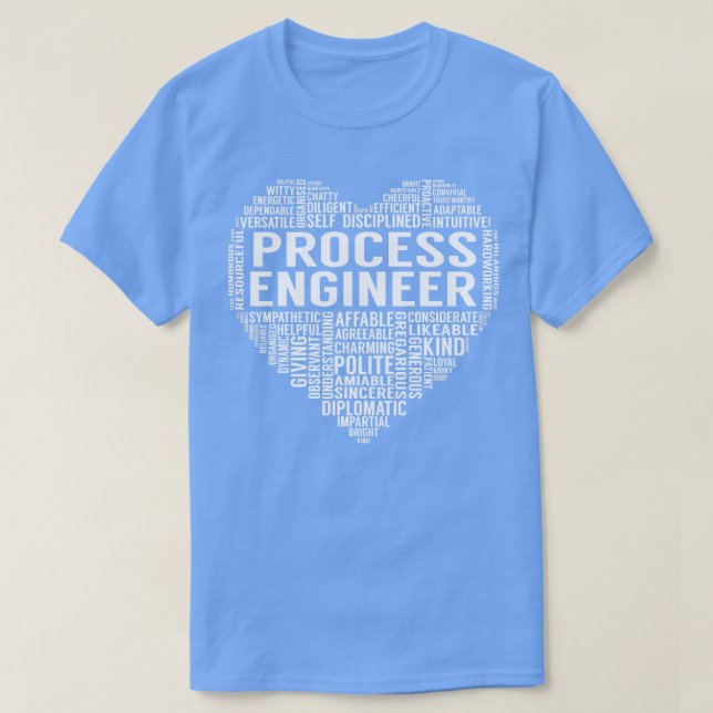 T-shirt Coeur de l'ingénieur de processus (Design devant)