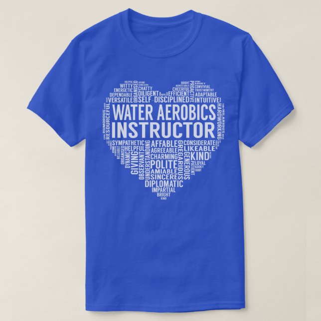 T-shirt Coeur de l'instructeur d'aérobic d'eau (Design devant)
