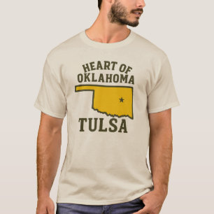 T-shirt Coeur de l'Oklahoma Conception de la carte d'éta