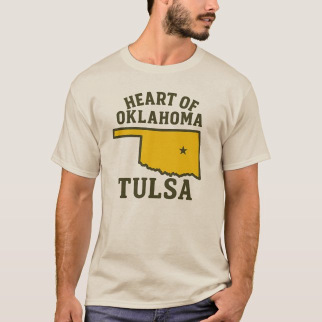 T-shirt Coeur de l'Oklahoma | Conception de la carte d'éta (Devant)