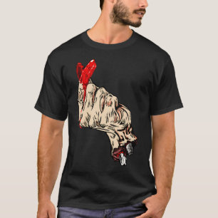 T-Shirt Cœur de Main de Zombie - Dessin Humour Som