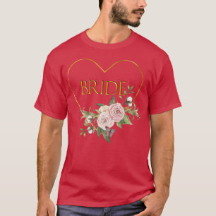 T-shirt Cœur de mariée et roses Groupe de mariage 