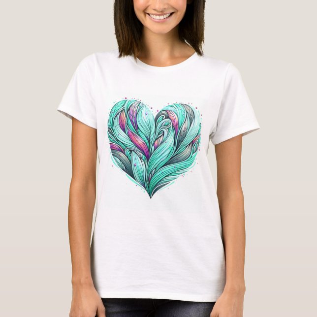 T-shirt Coeur de menthe (Devant)