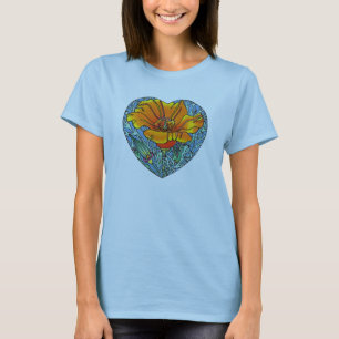 T-shirt Coeur de pavot de Californie