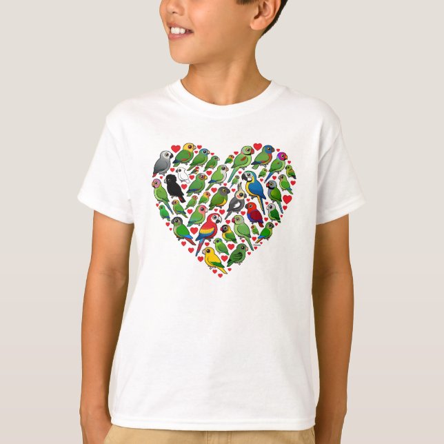 T-shirt Coeur de perroquet (Devant)