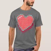 Coeur de pixels rétro rose 3D RxTp