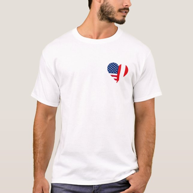 T-shirt Cœur de poche américain (Devant)