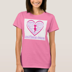 T-shirt Coeur de point-virgule pour la conscience de
