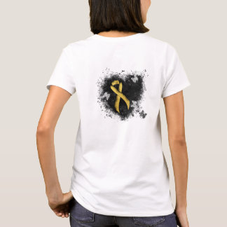 T-shirt Coeur de pontage de ruban de sensibilisation à l'o