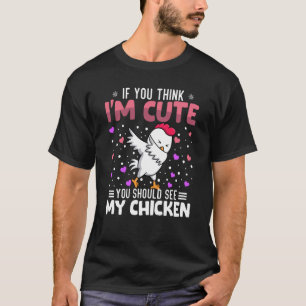 T-shirt Cœur de poulet Saint-Valentin Animal pour femmes K