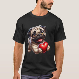 T-shirt Cœur de Pug J'aime Pug