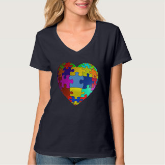 T-shirt Coeur de puzzle de sensibilisation sur l'autisme
