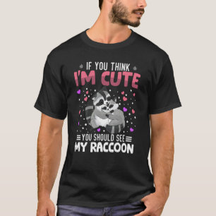 T-shirt Cœur de Raton Laveur Saint-Valentin Animal Pour Fe