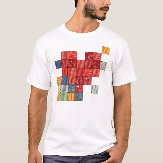 T-shirt Coeur de récipient d'expédition (Devant)