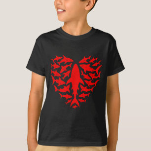 T-shirt Cœur de requin océan drôle Saint Valentin hommes f