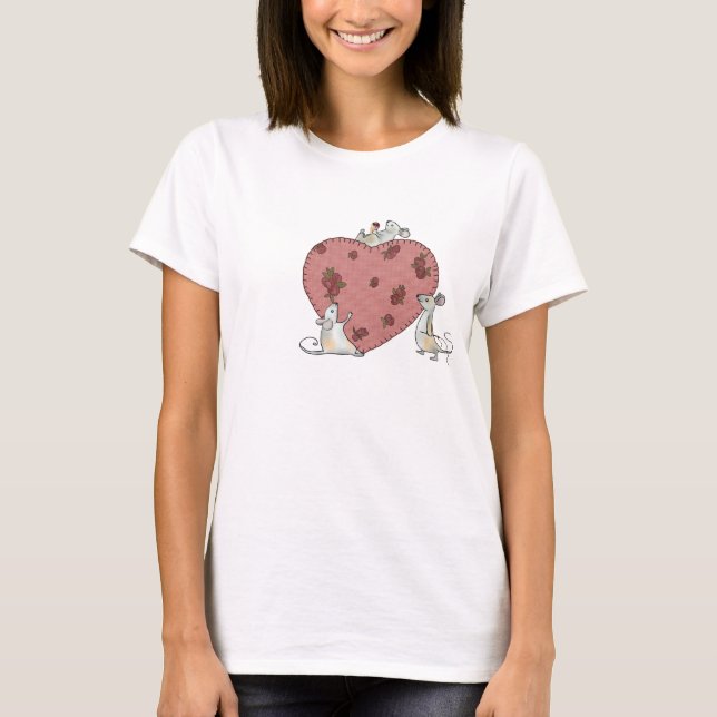 T-shirt Coeur de rose (Devant)