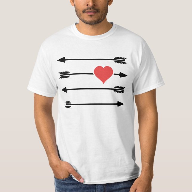T-shirt Coeur de Saint-Valentin de la flèche du cupidon (Devant)