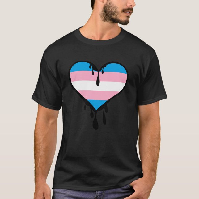 T-shirt Coeur de séchage de la Fierté trans (Devant)