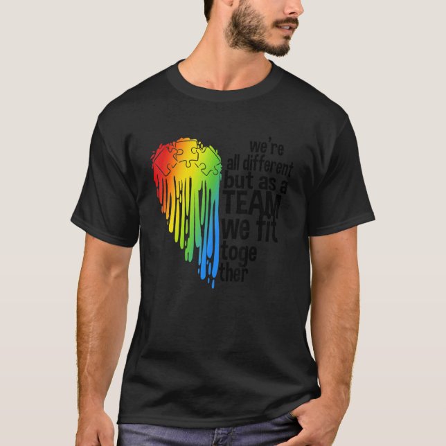 T-shirt Cœur de sensibilisation à l'autisme (Devant)
