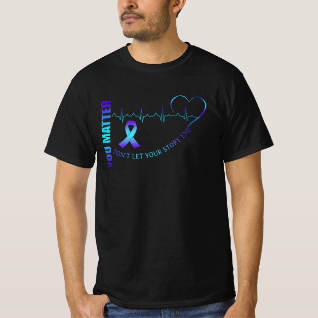 T-shirt coeur de sensibilisation au suicide (Devant)