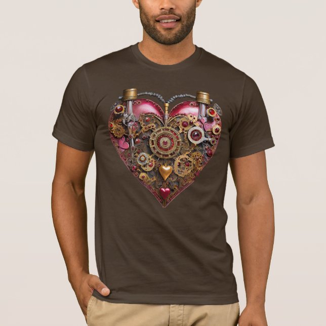 T-shirt Cœur de Streampunk Rubis Saint-Valentin (Devant)