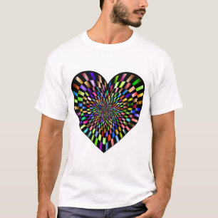 T-shirt Coeur de tableau de contrôle d'illusion optique Pr