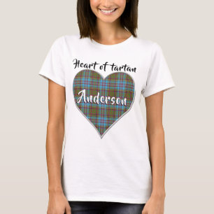 T-shirt Coeur de Tartan Clan Anderson Plaid