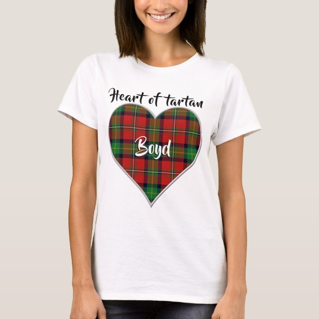 T-shirt Coeur de Tartan Clan Boyd Plaid (Devant)