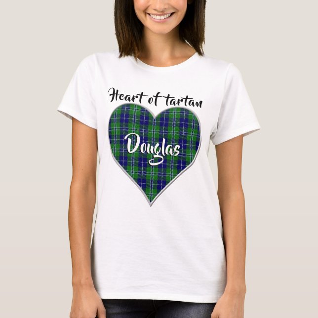 T-shirt Coeur de Tartan Clan Douglas Plaid (Devant)
