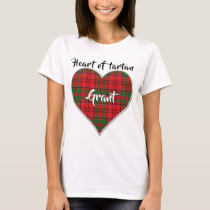 T-shirt Coeur de Tartan Clan Grant Plaid