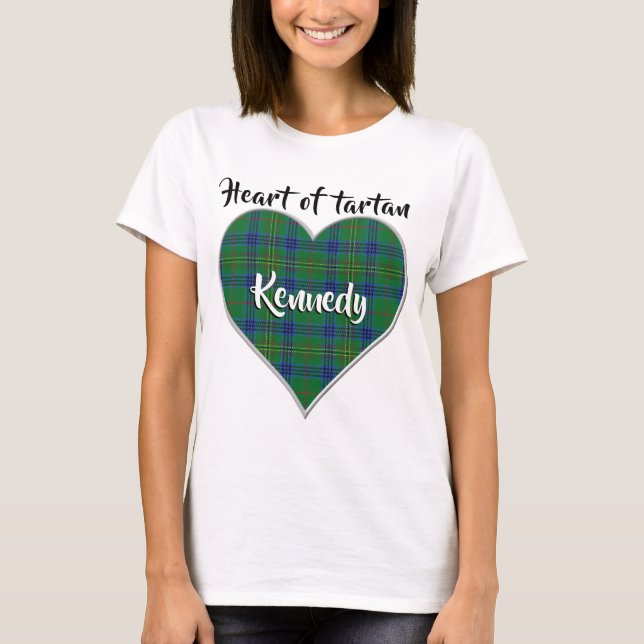 T-shirt Coeur de Tartan Clan Kennedy Plaid (Devant)
