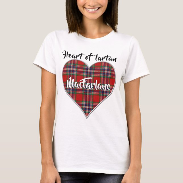 T-shirt Coeur de Tartan Clan MacFarlane Plaid (Devant)