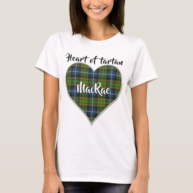 T-shirt Coeur de Tartan Clan MacRae Chasse Plaid (Devant)