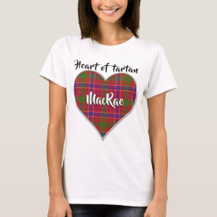T-shirt Coeur de Tartan Clan MacRae Red Plaid