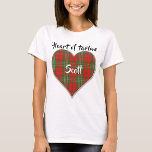 T-shirt Coeur de Tartan Clan Scott Plaid