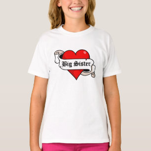 T-shirt Coeur de tatouage de grande soeur