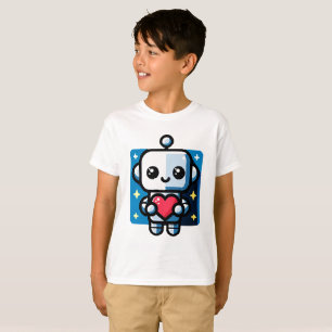 T-shirt Coeur de tenue de robot mignon - Amour adorable et