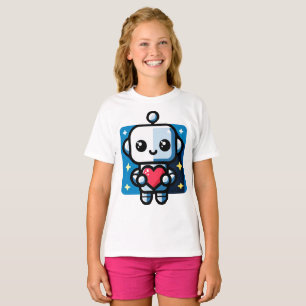 T-shirt Coeur de tenue de robot mignon - Amour adorable et
