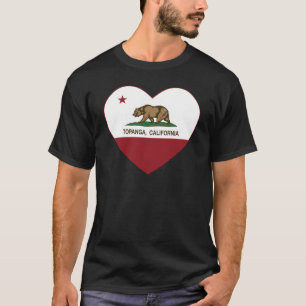T-shirt coeur de topanga de drapeau de la Californie