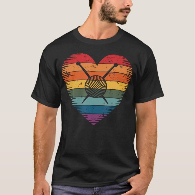 T-shirt Cœur de tricot drôle (Devant)