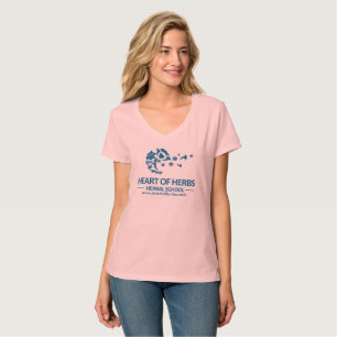 T-shirt Coeur de V-Cou de fines herbes d'école d'herbes