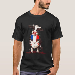 T-shirt Cœur de vache France Drapeau français Racines fran