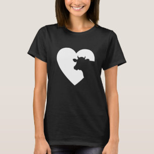T-shirt Coeur De Vache Pour Une Fille Qui Aime Les Vaches 