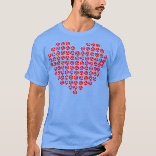 T-shirt Cœur de vinyle 45 broche de disque rouge