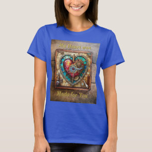 T-shirt Cœur de vitrail tournesol Série Steampunk