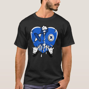 T-shirt Coeur décapant Streetwear Racer Blue 5 s Correspon