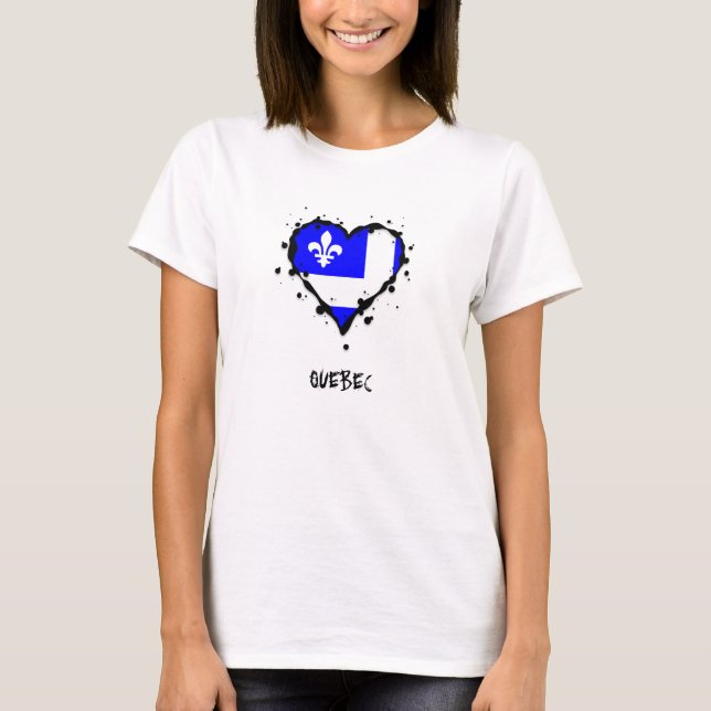 T-shirt Coeur d'éclaboussure du Québec (Devant)